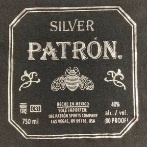 Patron Silver Tequila Graphic T Shirt Mens XL Black Short Sleeve Promo Tee